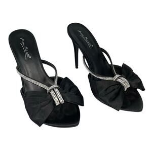 Anne Michelle Satin Bow Tie Heels